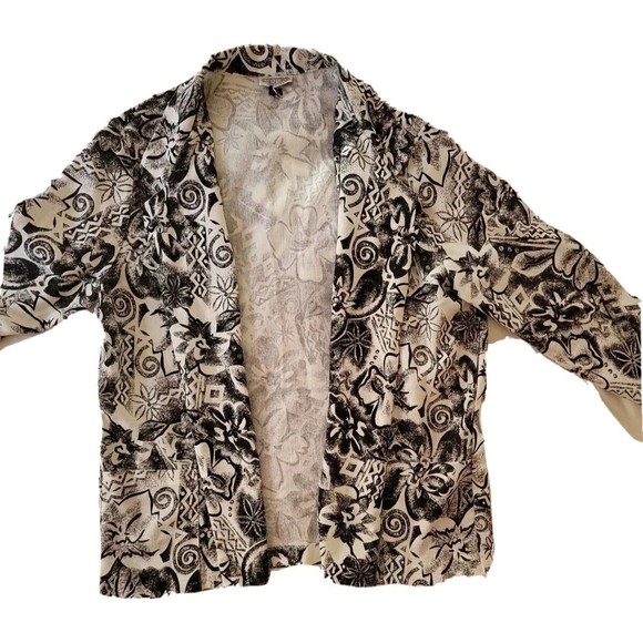 Vintage 80's Copy Cats Woman Open Front Blazer Jacket Womens XL  Floral print - Picture 6 of 8